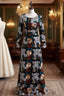Fabulous Black Embroidery Long Sleeve Prom Dress