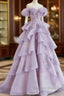Fairy A Line Off The Shoulder Lilac Prom Dress Evening Dress