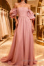 Fairy A Line Pink Long Prom Dress Evening Dress