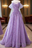 Fairy A Line Strapless Lilac Prom Dress Evening Dress