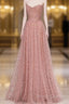 Fairy A Line Sweetheart Pink Long Tulle Prom Dress 22Th Birthday Outfit