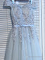Fancy A-line Scoop Burgundy Short Prom Dress Chic Homecoming Dress