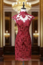 Fashion High Neck Cap Sleeves Mother Of the Dress For Wedding Party