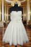 Fashion Short Wedding Dress Knee Length Lace Ivory Simple Vintage Wedding Gown