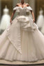 Fashion White Tulle Satin Off the Shoulder Wedding Dress