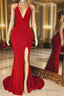 V-neck Cross Back Sleeveless Long Mermaid Prom Dress