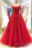 Ball Gown Red Criss-cross Back Prom Dress