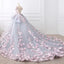 Floral Lace Wedding Dresses Ball Gowns With 3D Flowers