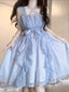 French Ball Gown Square Neckline Short Blue Lolita Dresses Party Dress Birthday Outfits