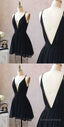 Cute Black Chiffon Short Little Black Homecoming Dresses