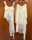 Gentle A Line Two Piece Appliques Tiered Ivory Chiffon Party Dress Evening Dress