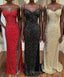 Glitters Mermaid Sequin Long Formal Dress with Slit,Best Prom Dress