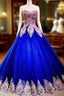 Gold Lace Sweetheart Tulle Ball Gowns Quinceanera Dress