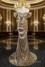 Gold Mermaid Sequins Crystal Prom Dress