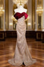 Gold Sequins Off the Shoulder Burgundy Velvet Prom Dress