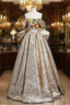 Gold Strapless Colorful Sequins Prom Dress With Bow