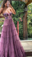 Gorgeous A Line Embroidery Prom Dress, Lace Long Prom Dress Formal Beads Evening Dress
