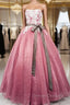 Gorgeous Dark Pink Organza with Lace Formal Gown, Quinceanera Dress