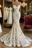 Gorgeous Long Mermaid Sweetheart Spaghetti-straps Lace Wedding Dress