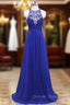 Gorgeous O-Neck Evening Dress Sexy A Line Prom Dress See Through Back