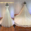 Gorgeous Off Shoulder Sweetheart Zip Up Long A-Line Lace Cathedral Train Wedding Dresses,
