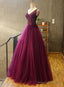 Gorgeous Purple Beaded V-Neckline Party Gown, Sweet 16 Dresses