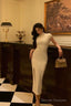 Gorgeous Sheath High Neckline White Date Night Dress Prom Dresses Party Dress Birthday Outfits