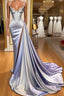 Gorgeous Split Front Sleeveless V-neck Spaghetti Strap Prom Dress