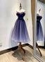 Gradient Tulle Sweetheart Knee Length Prom Dress, Cute Homecoming Dress