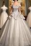 Gray Tulle Sequins Appliques Quinceanera Dress