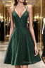 Green Halter Short Satin Long Party Dress, Green Homecoming Dress , Short Party Dress