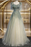 Green Tulle Long Prom Dress Evening Dress Evening Dress