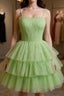 Green Tulle Short Prom Dress, Cute Green Homecoming Dress