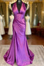 Halter Mermaid Long Prom Dress With Open Back
