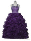 Halter Organza Purple Girls Pageant Dresses For Weddings Ball Gown