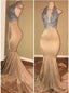 Halter Prom Dresses Sleeveless Mermaid Lace Prom Dress