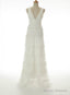 Hot Sale A-line V-neck Cascade Gorgeous Lace Wedding Dresses