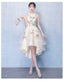 Ivory High Low Halter Tulle Layers Homecoming Dress, High Low Party Dress Prom Dress