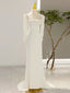 Ivory Satin Long Sleeve Square Wedding Dress