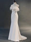 Ivory White Mermaid Off the Shoulder Pleats Wedding Dress