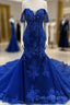 Lace Appliques Prom Dress Mermaid Off Shoulder