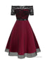 Lace Bodice Off The Shoulder Tulle Semi Homecoming Dress