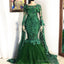 Lace Prom Dresses, Mermaid Prom Dresses, Long Sleeve Prom Dresses, Green Prom Dresses