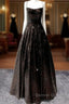 Lace Up Back Prom Dress Sequins Ball Gown