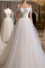 Light Champagne Tulle Long Prom Dress, Wedding Dress