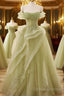 Light Green Sweetheart Beaded Off Shoulder Party Dress, Light Green Tulle Prom Dress