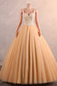 Light Orange Quinceanera Dresses Beaded Appliques A-line Tulle Long Ball Gowns Prom Dresses