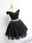 Little Black Homecoming Dress Tulle Cute Short Formal Dress