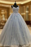Long/Floor-Length Sweetheart Tulle Ball Gown Prom Dress With Lace