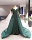Long Sleeves Mermaid Prom Dresses Sweep Train Lace Beaded